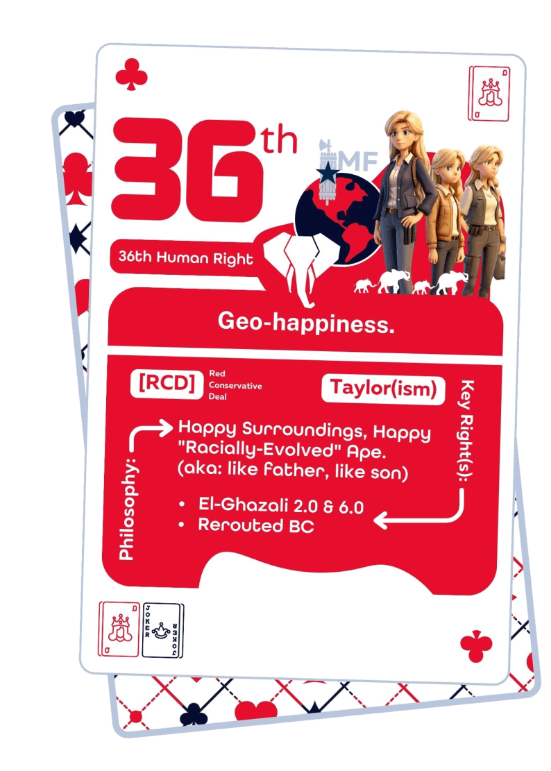 36th Human Right: Geo-happiness, Red Conservative Deal, Taylor(ism)