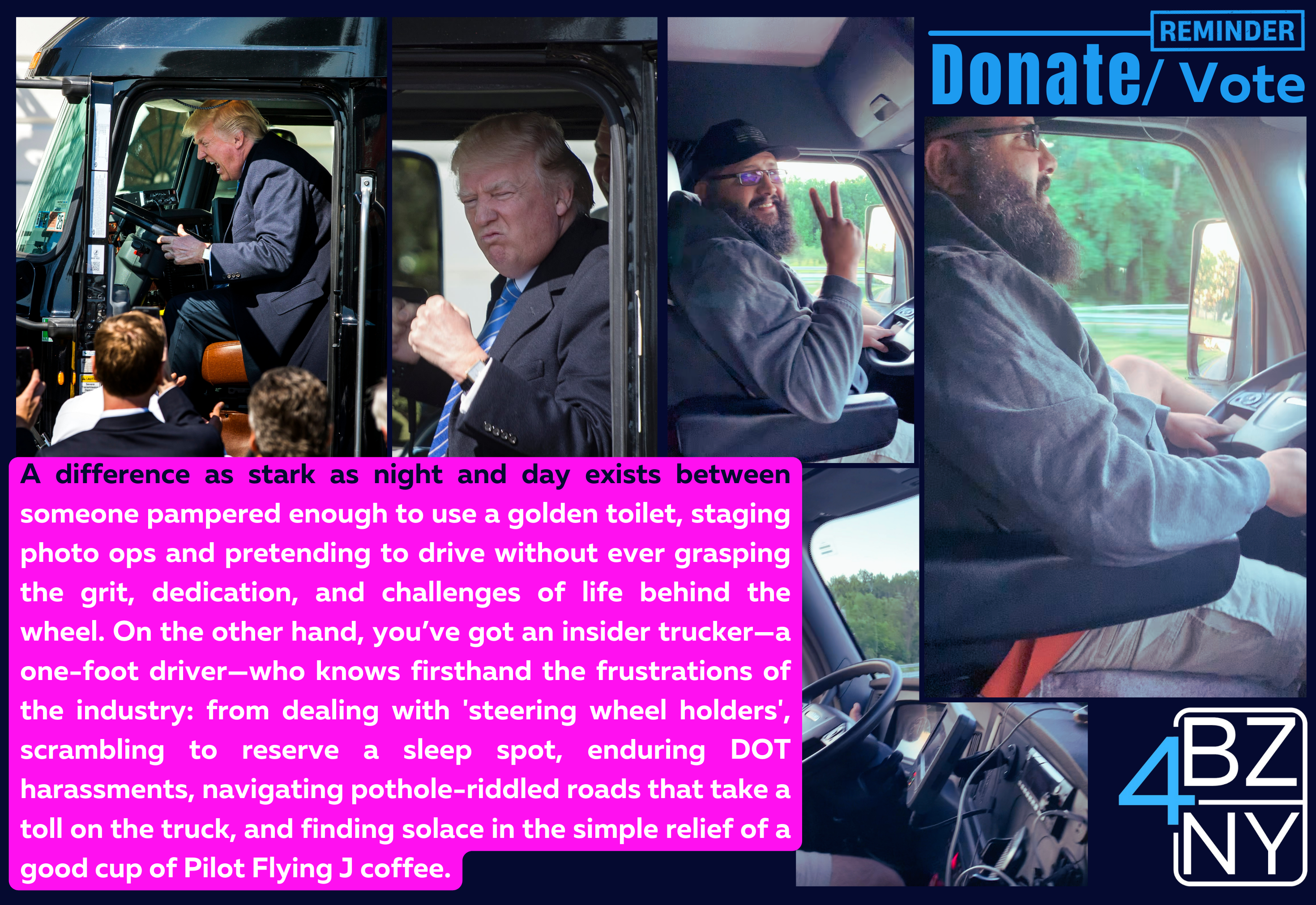 Comparison photo 2 of 4 contrasting Ben Zakar's working-class background with career politicians