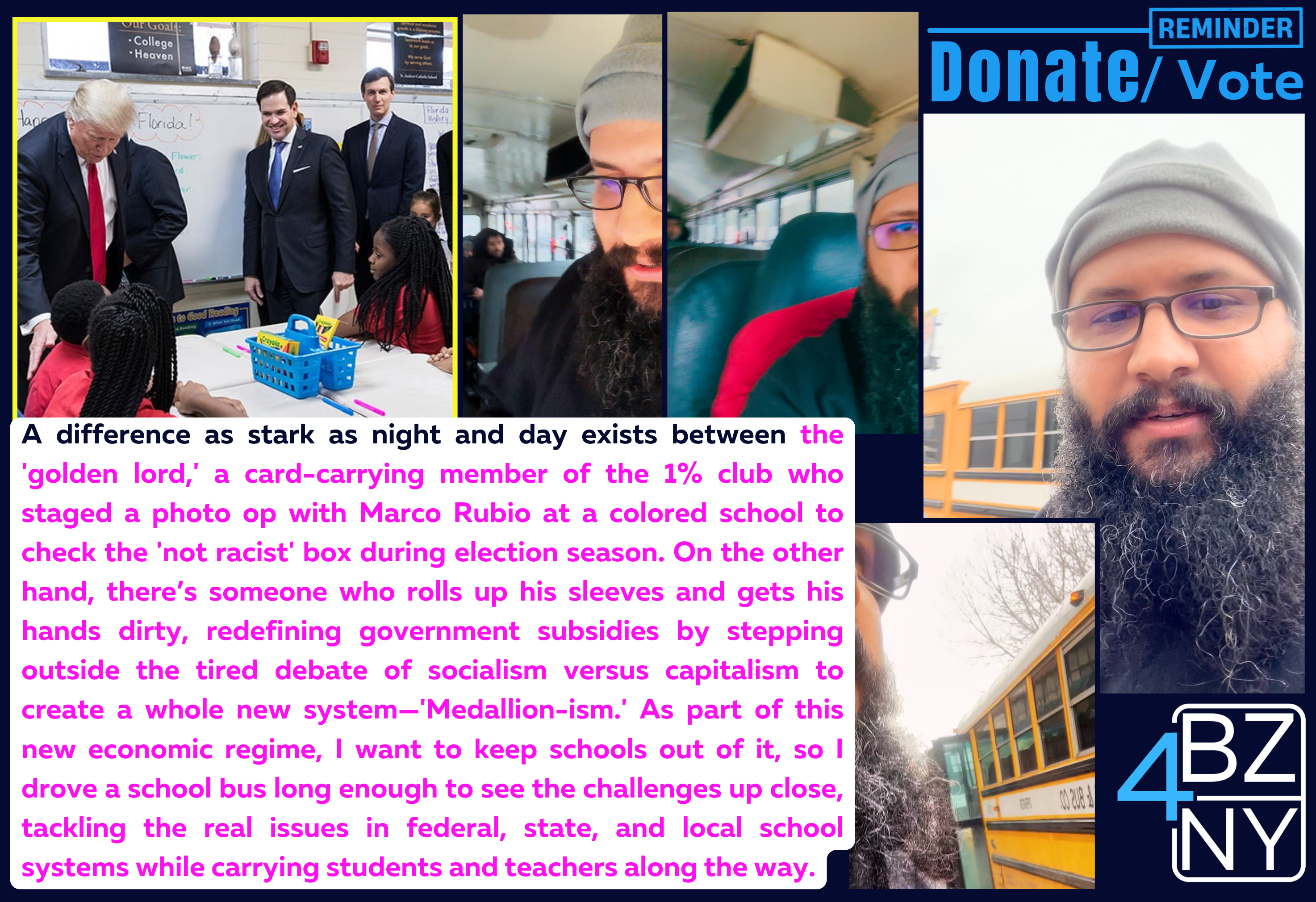 Comparison photo 3 of 4 contrasting Ben Zakar's working-class background with career politicians